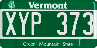 VT license plate XYP373
