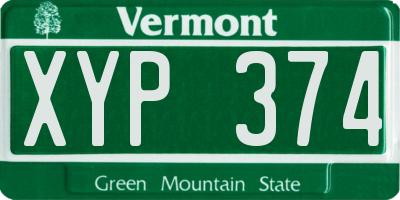 VT license plate XYP374