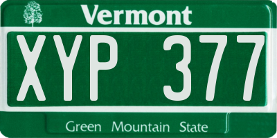 VT license plate XYP377