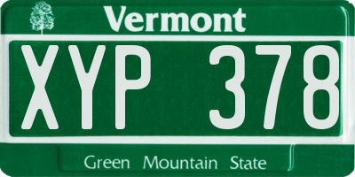 VT license plate XYP378