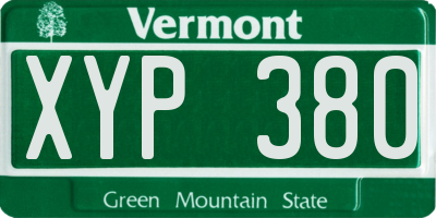 VT license plate XYP380