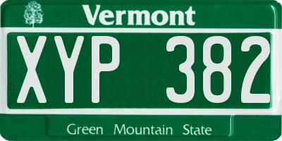 VT license plate XYP382