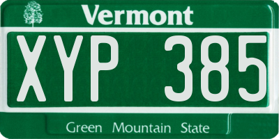 VT license plate XYP385