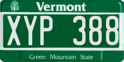 VT license plate XYP388