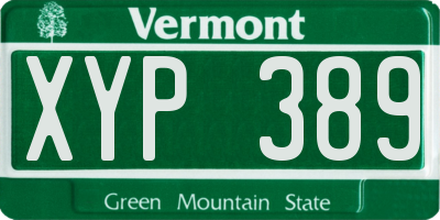 VT license plate XYP389