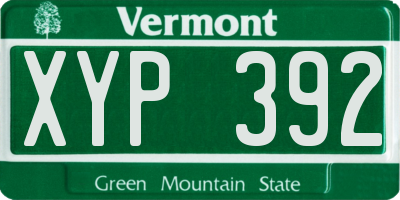 VT license plate XYP392