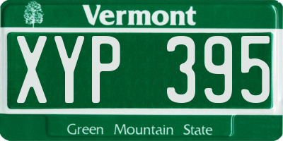 VT license plate XYP395