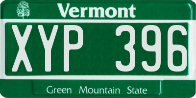 VT license plate XYP396