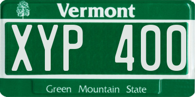 VT license plate XYP400