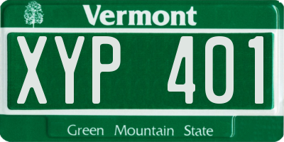 VT license plate XYP401