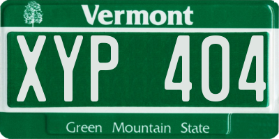 VT license plate XYP404