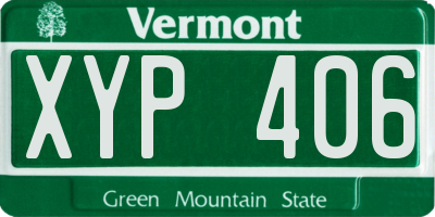 VT license plate XYP406