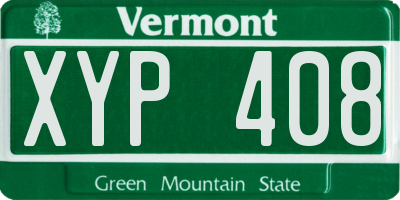 VT license plate XYP408