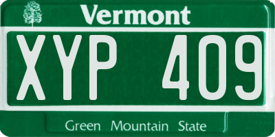 VT license plate XYP409