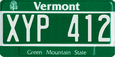VT license plate XYP412