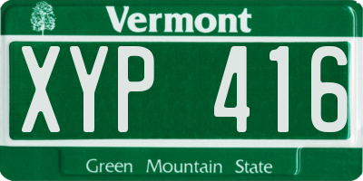 VT license plate XYP416