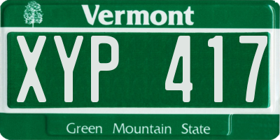 VT license plate XYP417