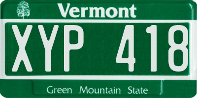 VT license plate XYP418
