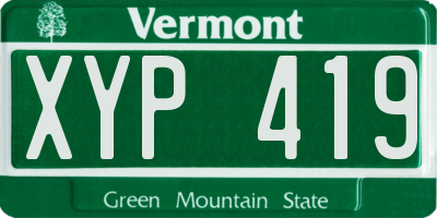 VT license plate XYP419