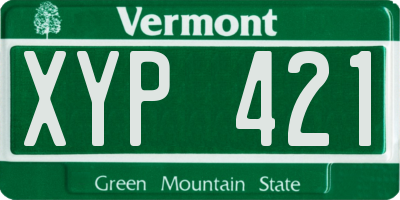 VT license plate XYP421