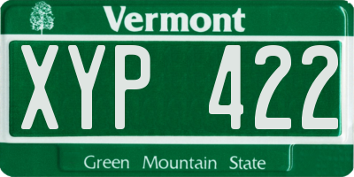 VT license plate XYP422