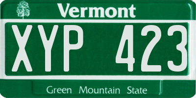 VT license plate XYP423
