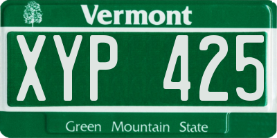VT license plate XYP425
