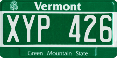 VT license plate XYP426