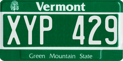 VT license plate XYP429