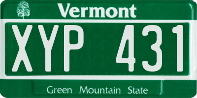 VT license plate XYP431