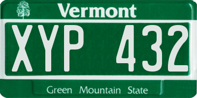 VT license plate XYP432