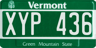 VT license plate XYP436