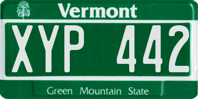 VT license plate XYP442