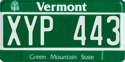 VT license plate XYP443