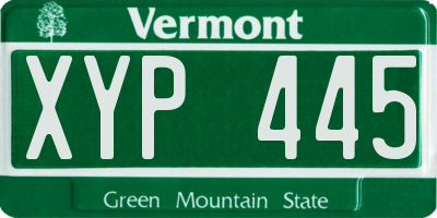VT license plate XYP445