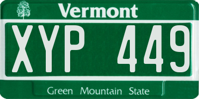 VT license plate XYP449