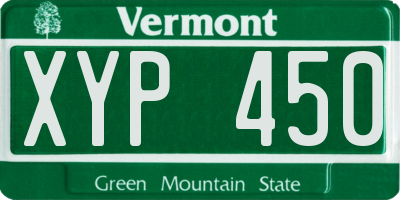 VT license plate XYP450