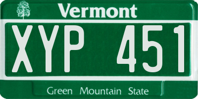 VT license plate XYP451