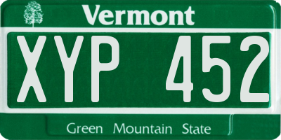 VT license plate XYP452