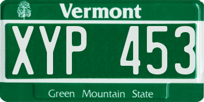 VT license plate XYP453