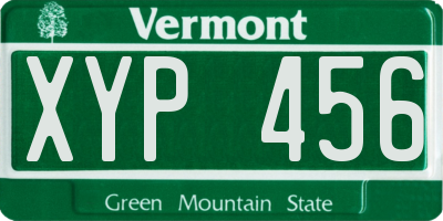 VT license plate XYP456