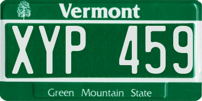 VT license plate XYP459