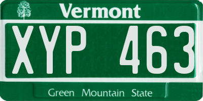 VT license plate XYP463