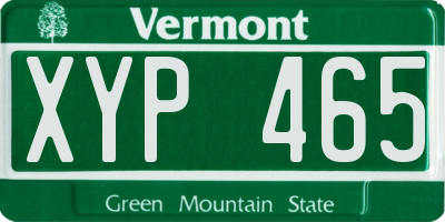 VT license plate XYP465