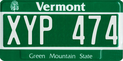 VT license plate XYP474