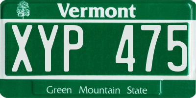 VT license plate XYP475