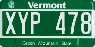 VT license plate XYP478