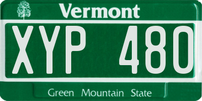 VT license plate XYP480