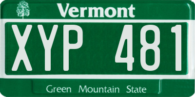 VT license plate XYP481