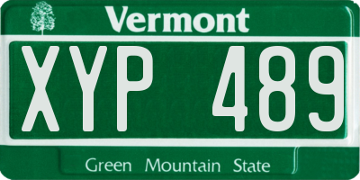 VT license plate XYP489
